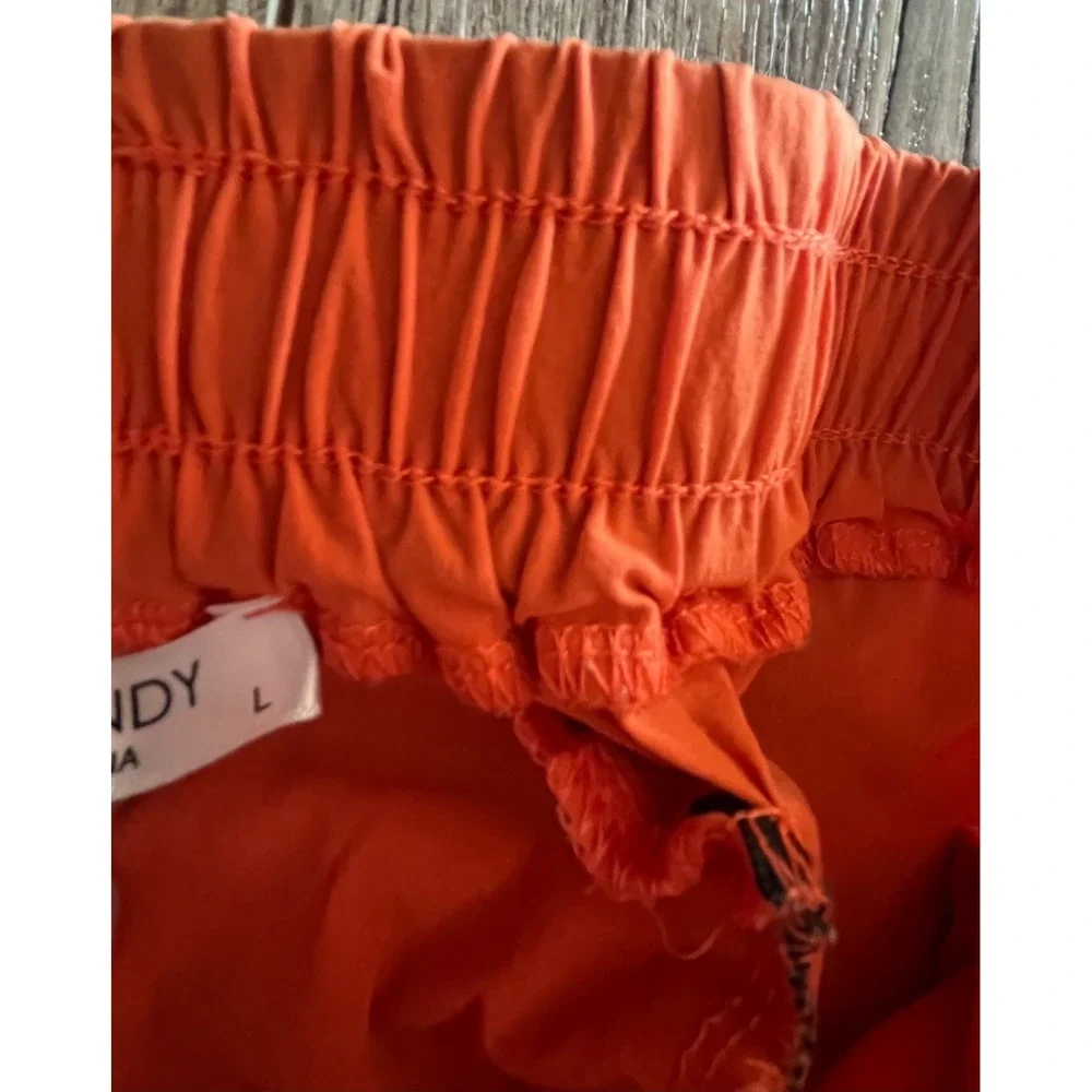 Little Caesars Pizza Mens Orange Swim Trunks Shorts Large Zipper Pocket Logo